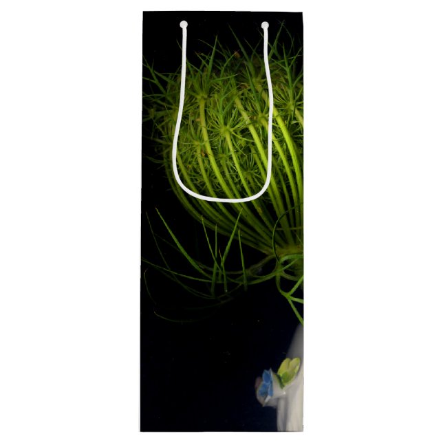 Sacola Para Vinho "Coração verde em preto" (Frente)