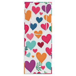 Sacola Para Vinho Corações coloridos