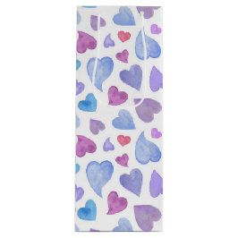 Sacola Para Vinho CORAÇÕES DE Aquarela AZUL ROSA ROXO