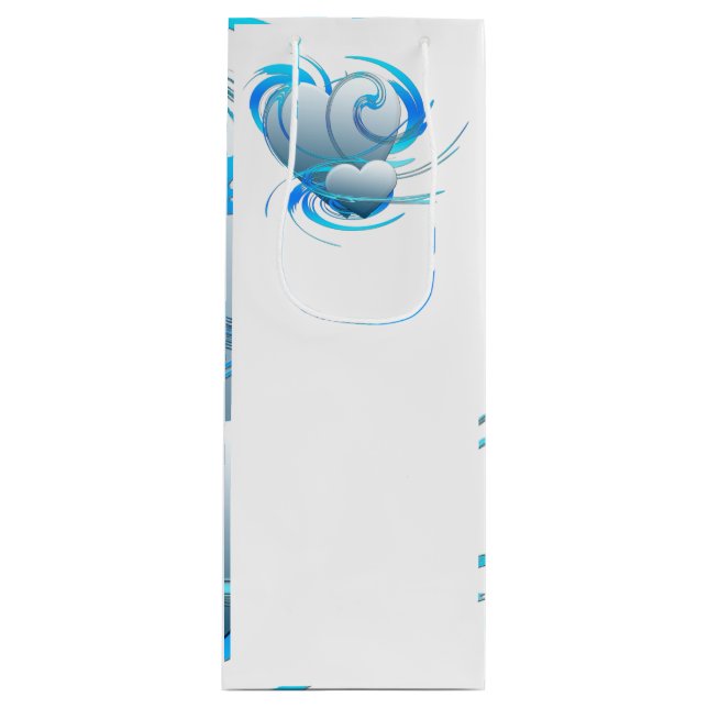 Sacola Para Vinho Corações de espiral (Frente)