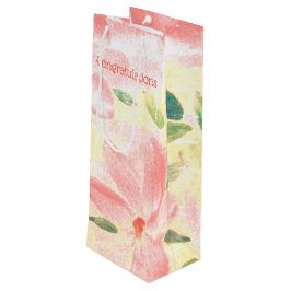 Sacola Para Vinho Coral bonito Designer Flor