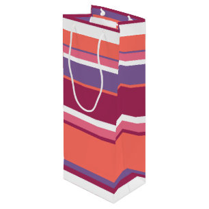 Sacola Para Vinho Coral vivo, vermelho e violeta