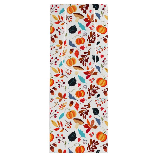 Sacola Para Vinho Cores de queda festiva (Frente)