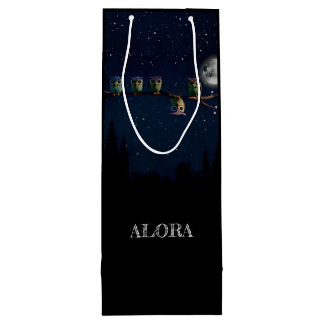 Sacola Para Vinho Coruja Diferente da Colagem de Cotação Única (Verso)