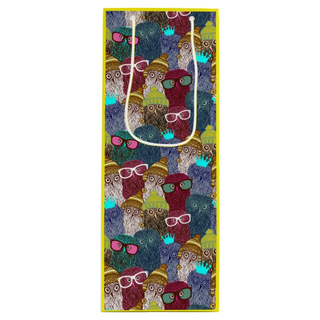 Sacola Para Vinho Coruja na coroa (Frente)