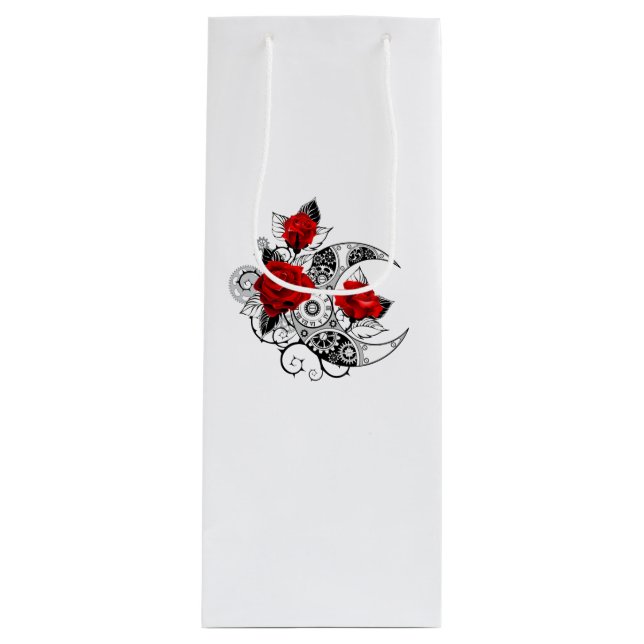 Sacola Para Vinho Crescente Mecânico com Rosas vermelhas (Frente)