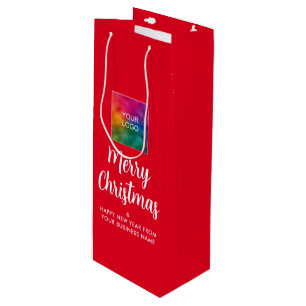 Sacola Para Vinho Crie seu próprio modelo de logotipo de Natal alegr