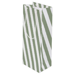 Sacola Para Vinho Crie seu próprio padrão verde branco riscado