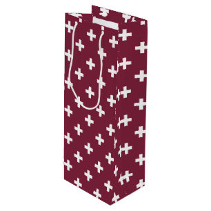 Sacola Para Vinho Cruzes brancas da polca no mulberry