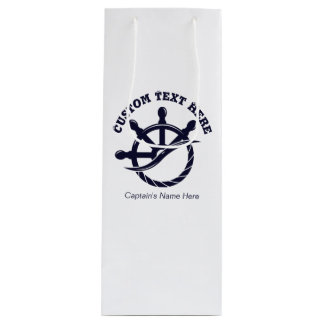 Sacola Para Vinho Custom Captain Boat Nautical Gift