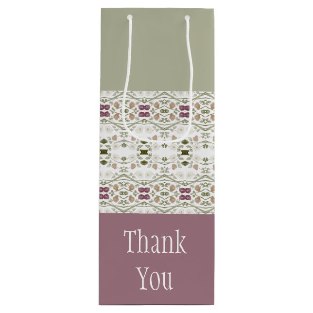 Sacola Para Vinho Daît Floral Patterc (Frente)