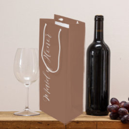 Sacola Para Vinho Dama de Honra com Letra Estilizada Mocha