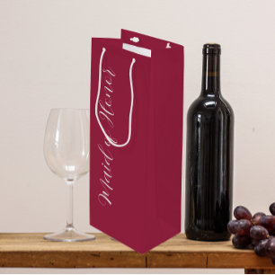 Sacola Para Vinho Dama de Honra em Letra Estilizada Vermelho Vinho