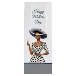 Sacola Para Vinho Dama Escura Em Vintage Dress Gift Bag