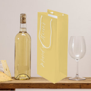 Sacola Para Vinho Damas de Honra em Letra Estilizada Amarelo Manteig