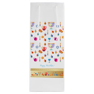 Sacola Para Vinho Decoração bonita do partido feliz de Hanukkah