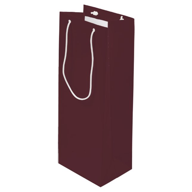 Sacola Para Vinho Deep Maroon Solid Color (Frente inclinada)