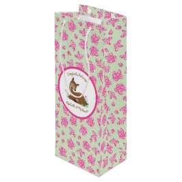 Sacola Para Vinho Deer Chá de fraldas Woodland Fawn Rosa