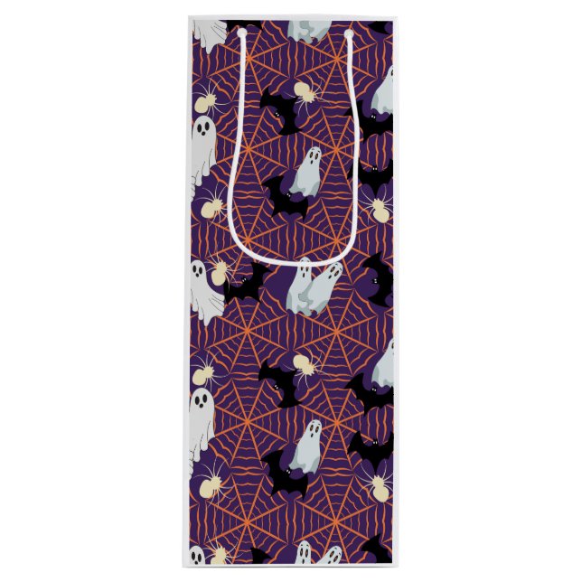 Sacola Para Vinho Design de Halloween (Frente)