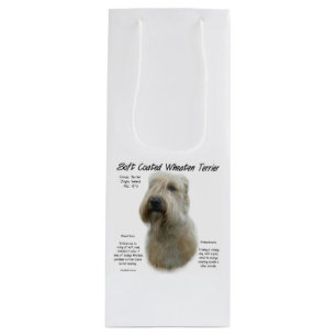 Sacola Para Vinho Design de Histórico de Terrier de Roda Revestida M