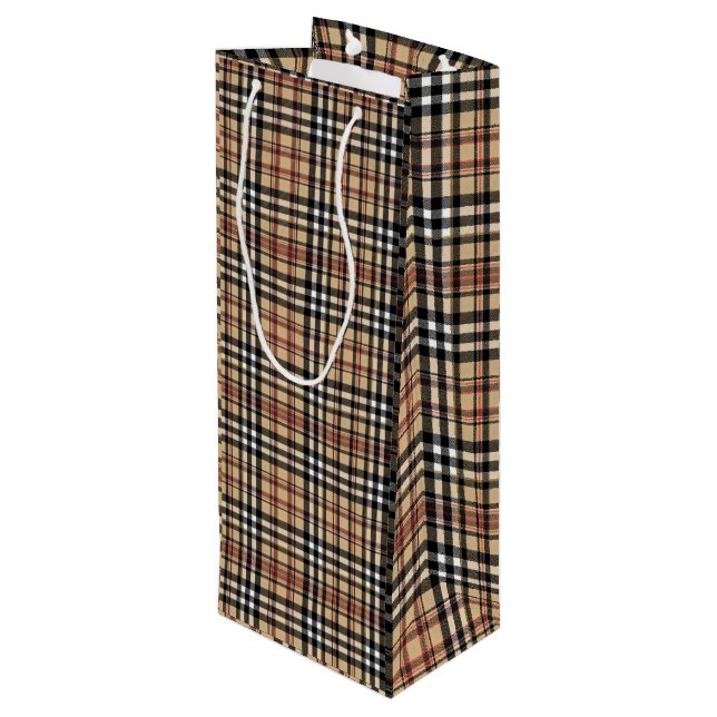 Sacola Para Vinho Design de xadrez clássica (Verso inclinado)