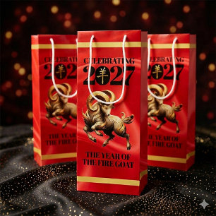 Sacola Para Vinho Deslumbrante Ano Chinês do Cavalo de Fogo 2026