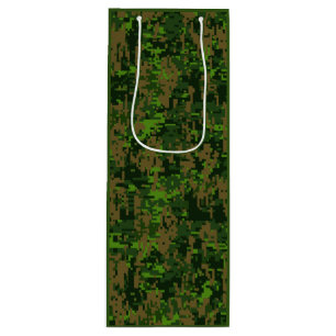 Sacola Para Vinho Destaque da Camuflagem Verde Digital do Estilo de