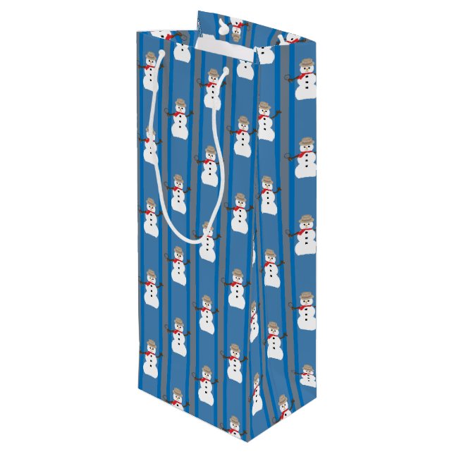 Sacola Para Vinho Detetive Snowman, divertido e Rico (Verso inclinado)