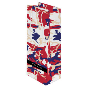 Sacola Para Vinho Dia da Independência Camuflagem Seu nome Personali
