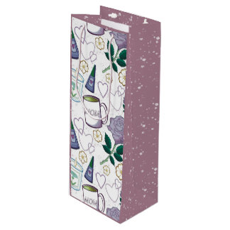 Sacola Para Vinho Dia das Mães Lavanda