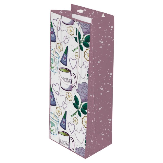 Sacola Para Vinho Dia das Mães Lavanda (Frente inclinada)