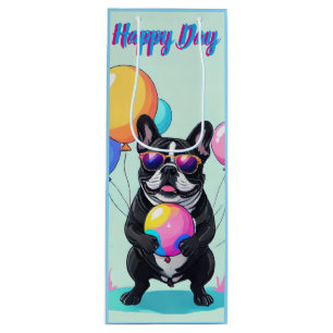 Sacola Para Vinho Dia Feliz do Bulldog Francês 