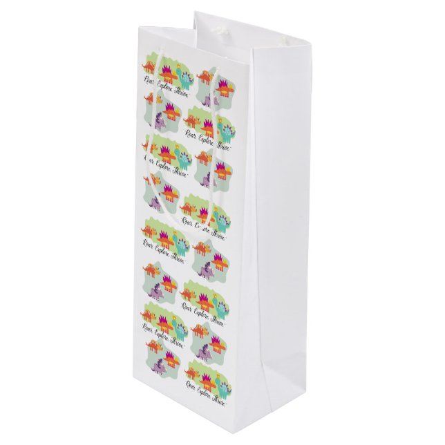 Sacola Para Vinho Dinossauro (Frente inclinada)