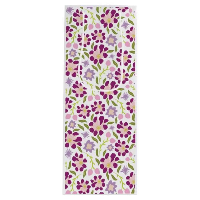 Sacola Para Vinho Ditsy floral (Frente)