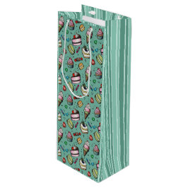 Sacola Para Vinho Doces Retro - Azul Turquesa