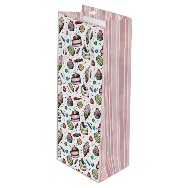 Sacola Para Vinho Doces Retro - Branco (Frente inclinada)
