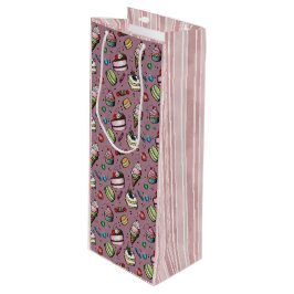 Sacola Para Vinho Doces Retrô - Rosa