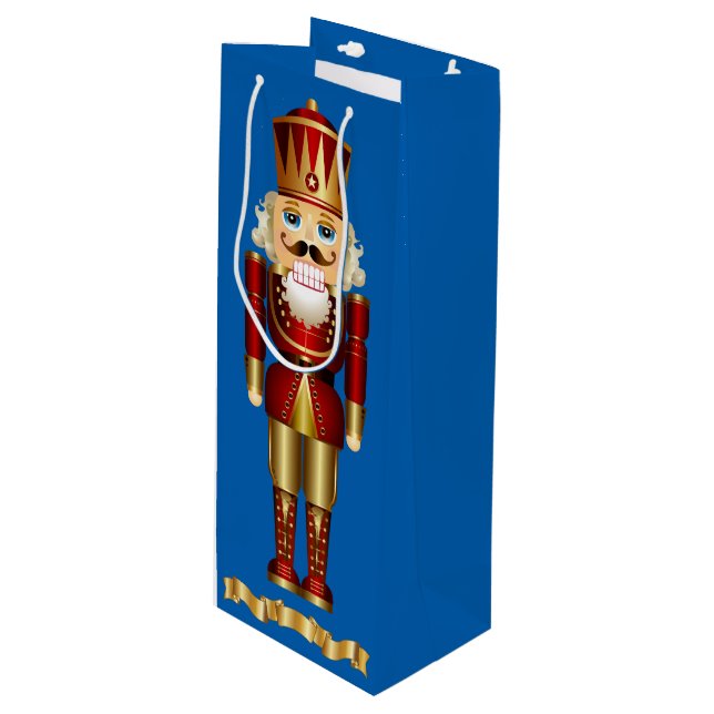 Sacola Para Vinho Dourado Nutcracker (Frente inclinada)