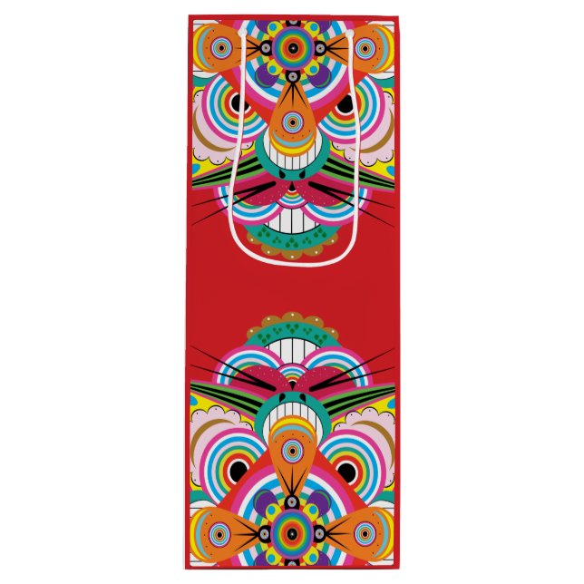 Sacola Para Vinho Dragão-Tigre Mandala Wine Gift Bag (Frente)