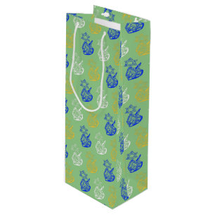 Sacola Para Vinho Dreidels + Stars Wine Gift Bag