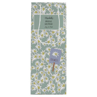Sacola Para Vinho Edelweiss Desenhada à Mão Elegante Verde Salvia Al