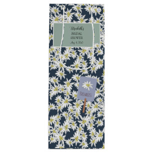 Sacola Para Vinho Edelweiss Desenhada à Mão Elegante Vinícola Alpina