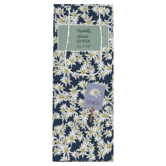 Sacola Para Vinho Edelweiss Desenhada à Mão Elegante Vinícola Alpina
