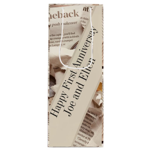 Sacola Para Vinho Edição do Primeiro Aniversário de Casamento