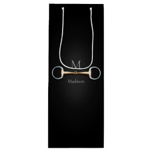 Sacola Para Vinho Eggbutt Snaffle Bit Horse Name & Monograma