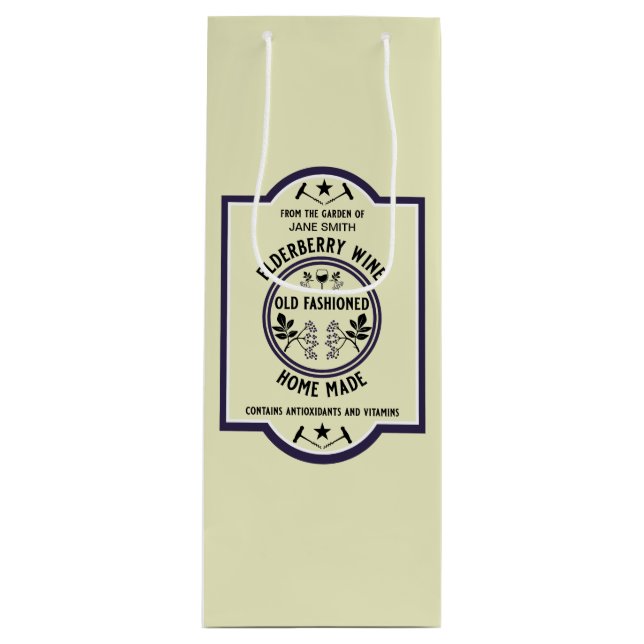 Sacola Para Vinho Elderberry casada personalizada (Frente)