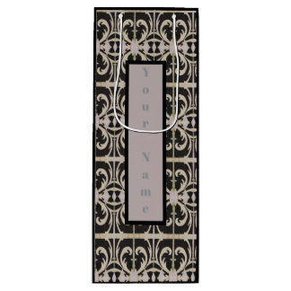 Sacola Para Vinho Elegant Black-White Wine Gift Bag