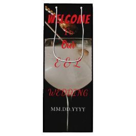 Sacola Para Vinho Elegant Custom Wedding Wine Invitation Gift Bag