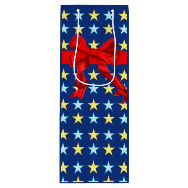 Sacola Para Vinho Elegant design with stars (Frente)