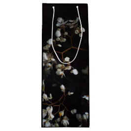 Sacola Para Vinho Elegante Floral Preto